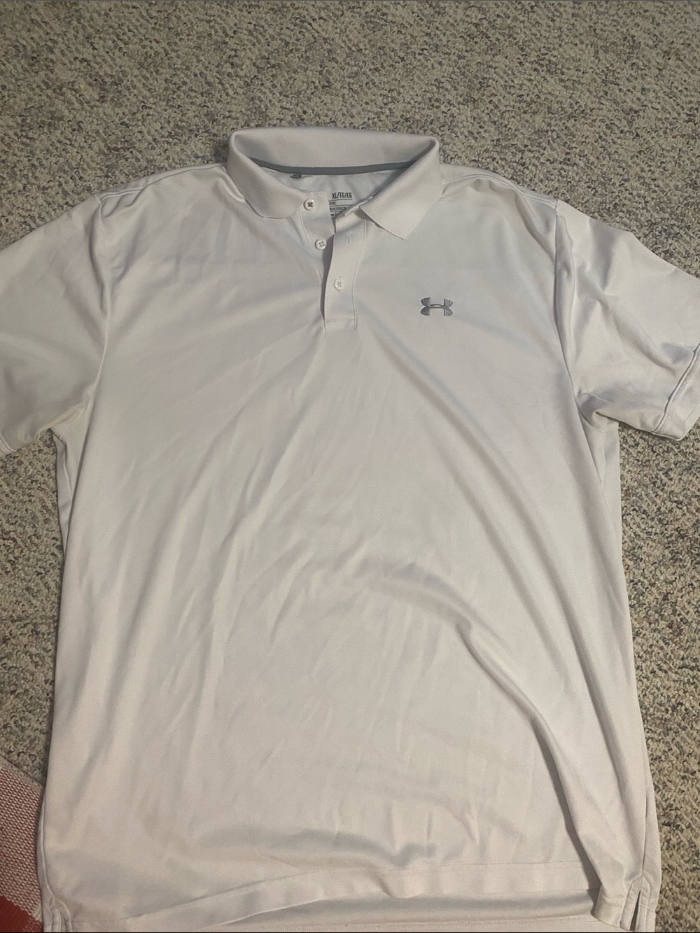 Under Armour Men’s White Polo with Gray Logo